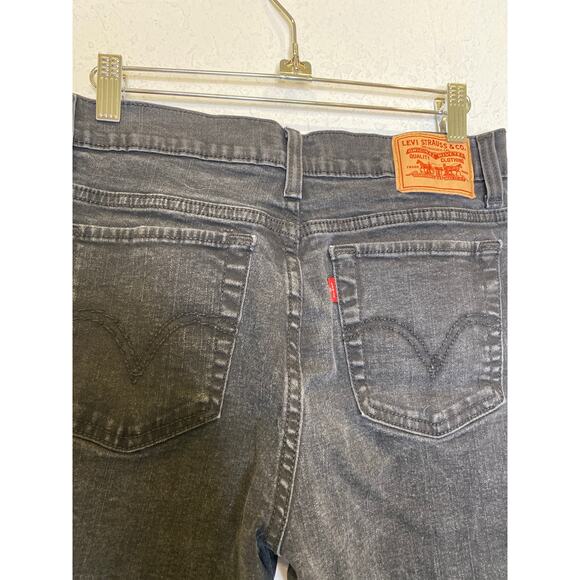 Levi’s Perfectly Slimming Bootcut 512 Sz 10M Distressed Cotton Stretchy Charcoal - Picture 8 of 16